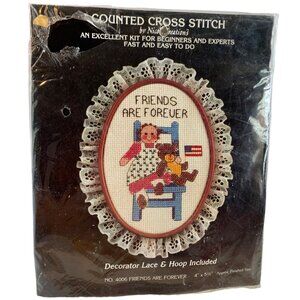 Nicole Creations Friends Are Forever Counted Cross Stitch Kit No. 4006 4"x5.5" N